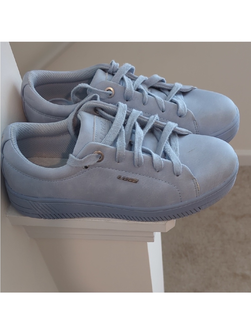 Light Blue Lace-Up Casual Sneakers
